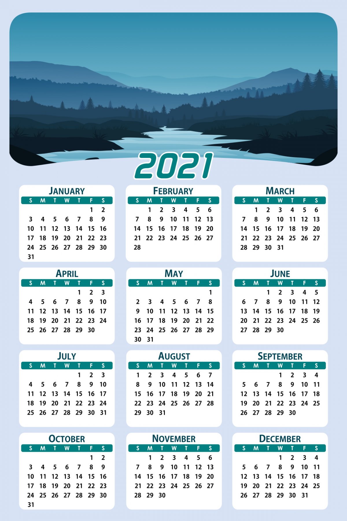 2021年日历一张图完整图片