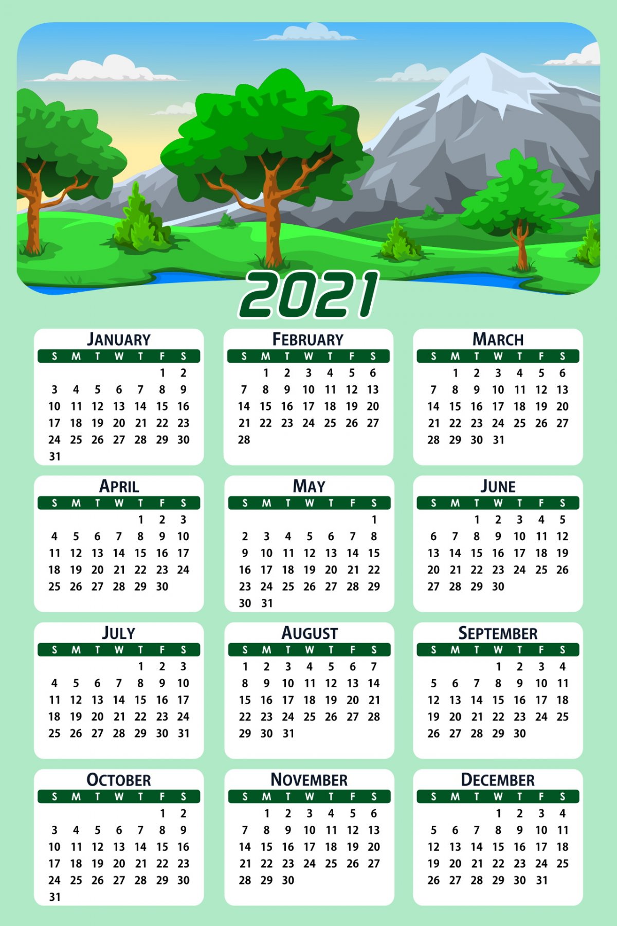 年历表制作2021图片