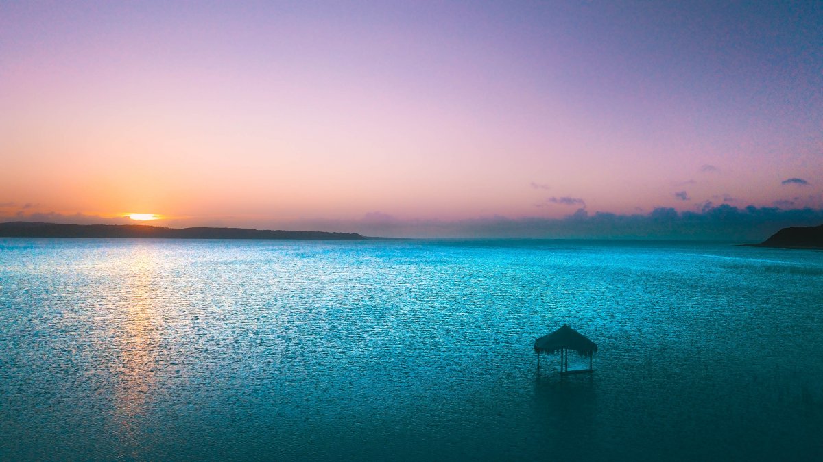 黃昏海景唯美圖片,高清圖片