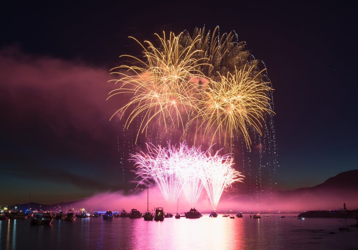 海上绚烂烟花图片,高清图片