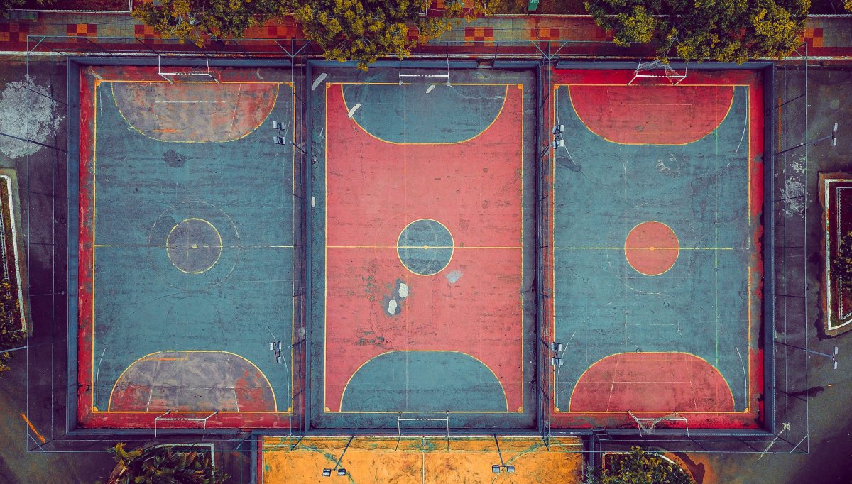 篮球场俯瞰图片
