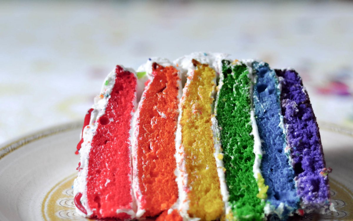 美味的彩虹蛋糕图片
