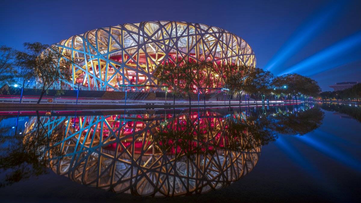 北京鳥巢體育館建築風景圖片