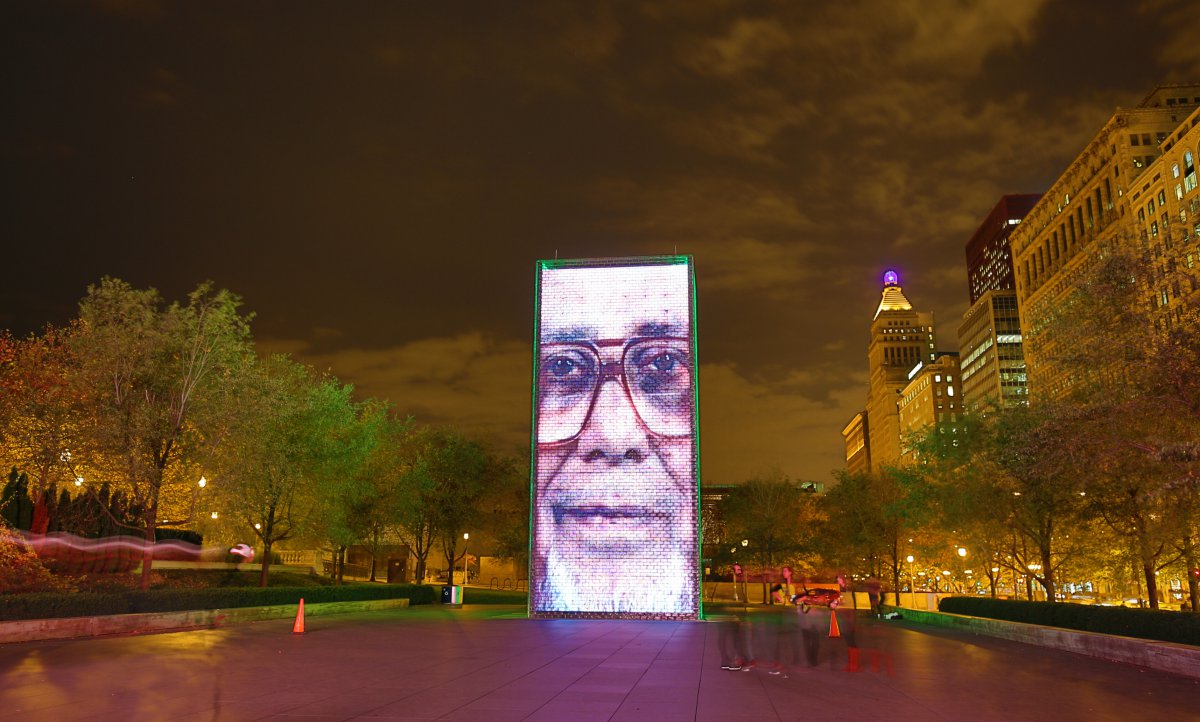 美国芝加哥皇冠喷泉风景图片