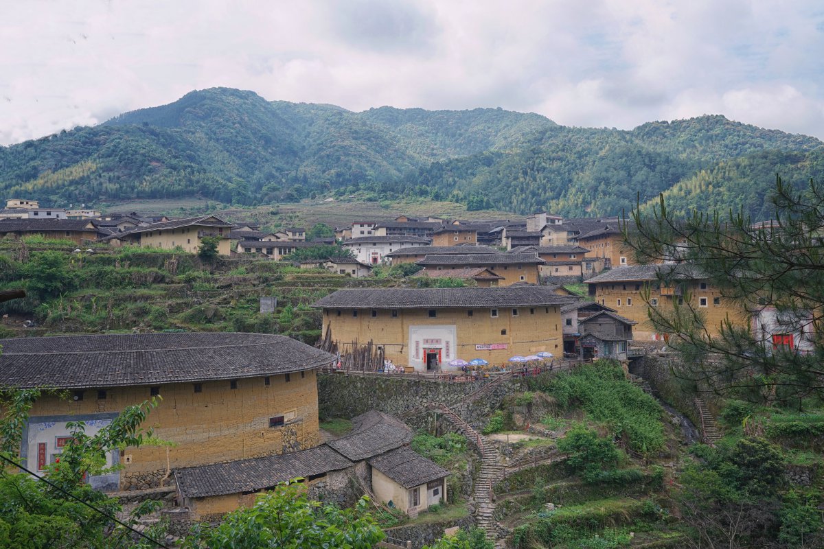 福建福州永定土樓建築風景圖片