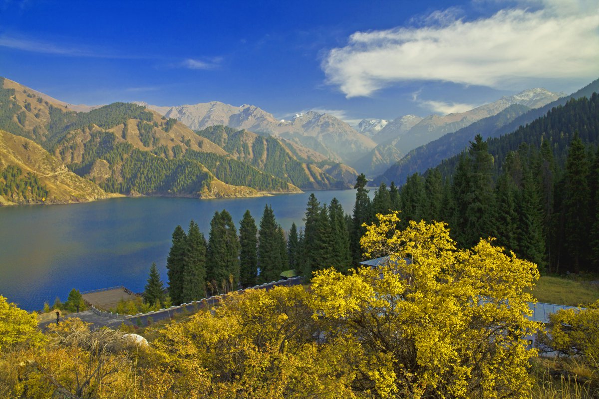 新疆天山天池風景圖片,高清圖片