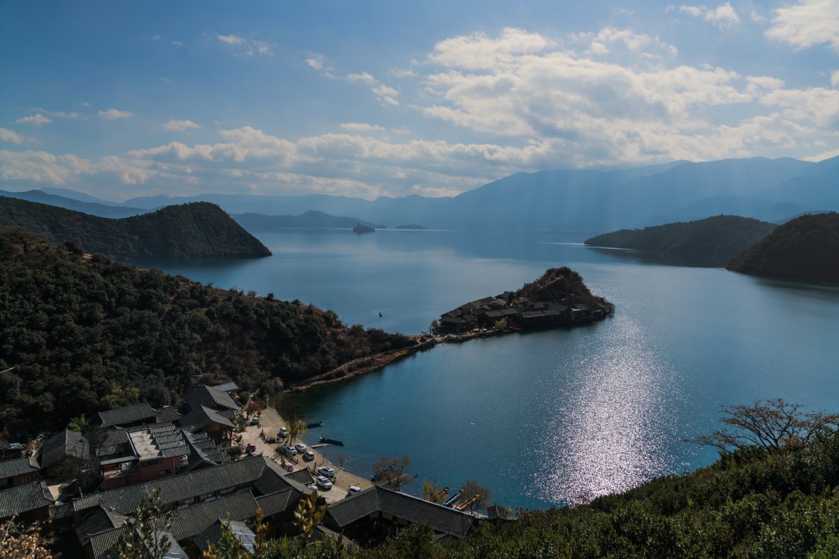 雲南瀘沽湖風景高清圖片