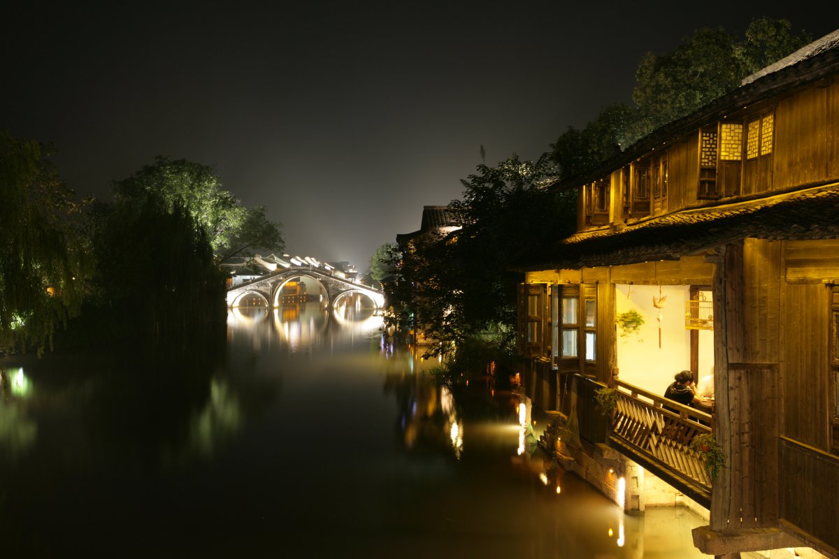 浙江桐鄉烏鎮夜景圖片