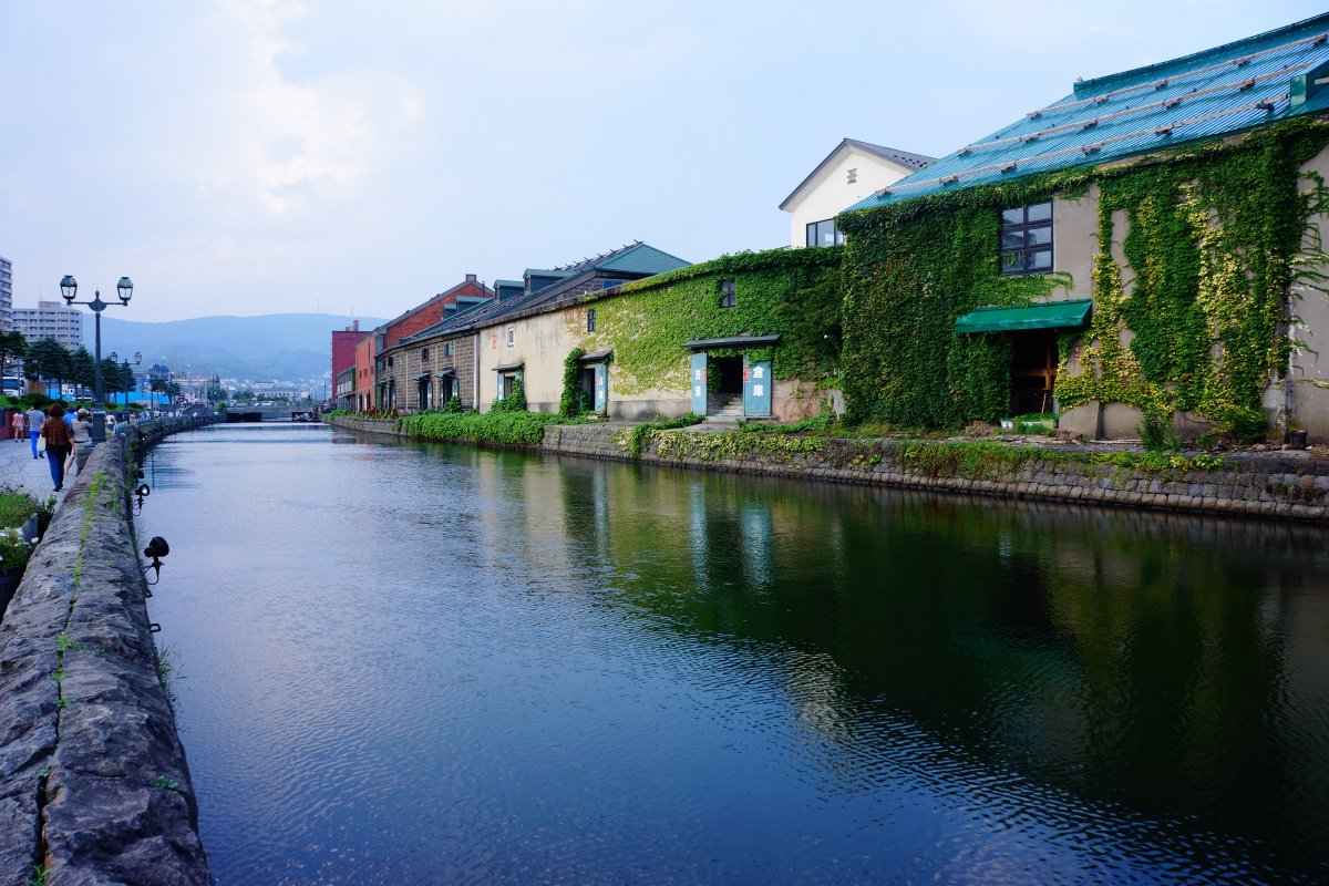 日本北海道小樽運河風景圖片