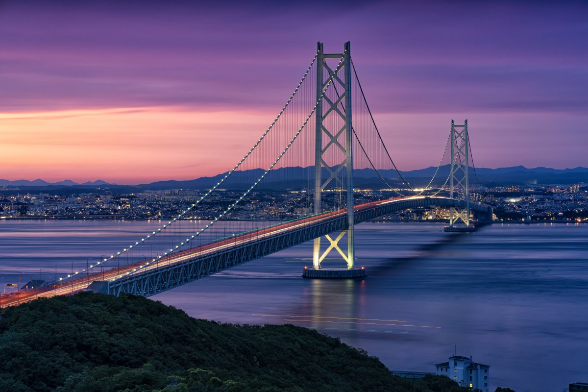 日本濑户大桥建筑风景图片,高清图片