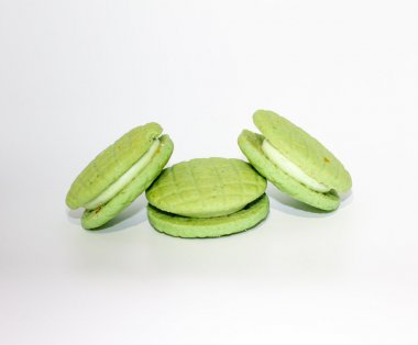 绿色马卡龙夹心饼干图片