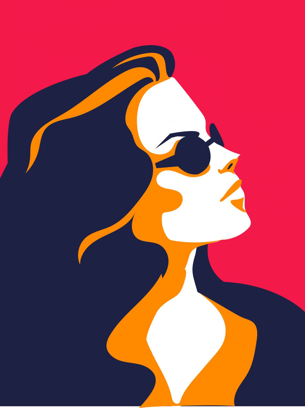 扁平风成熟女人插画图片,高清图片