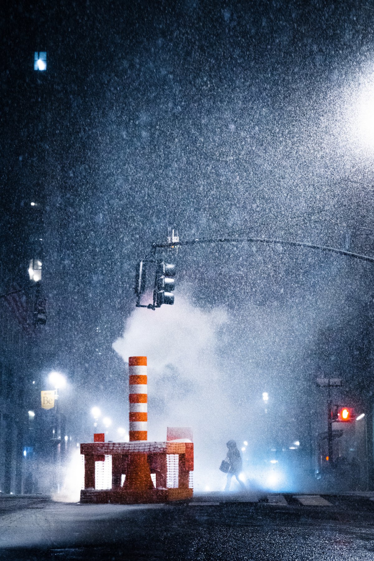 冬季雨雪天城市夜景图片,高清图片