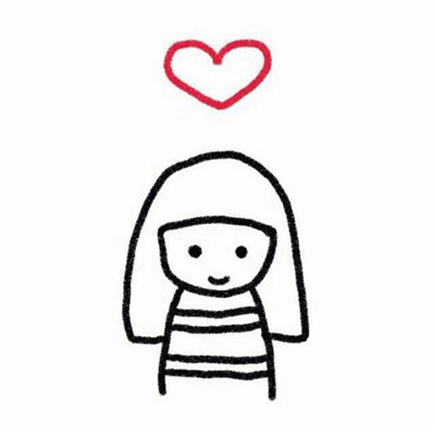 卡通白底小人情侣头像超级可爱