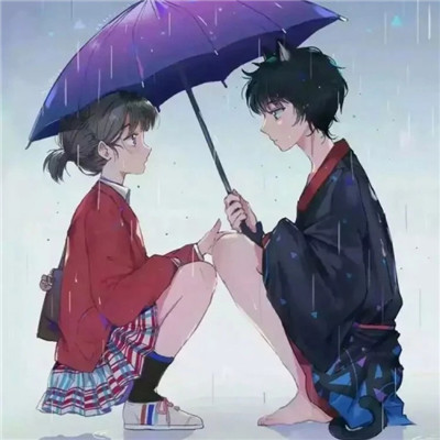 男女带着伞的情侣头像超级浪漫