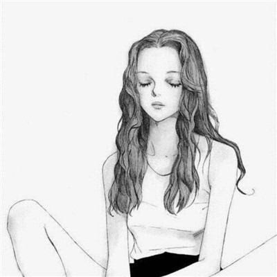 简单清晰美美的女生素描头像