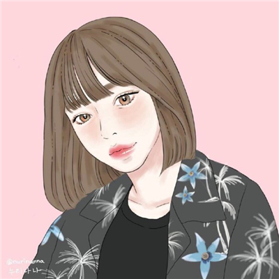 个性手绘女生头像彩色素描高清图