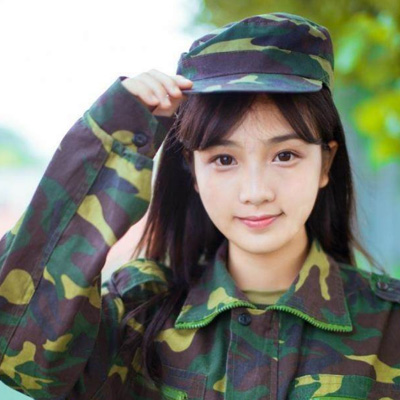 最美军训女生图片迷彩服女生头像
