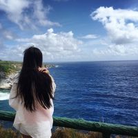 女生头像背影长发唯美海边精选