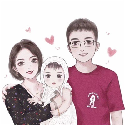 一家三口卡通图片头像