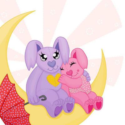 小兔子情侣头像一对