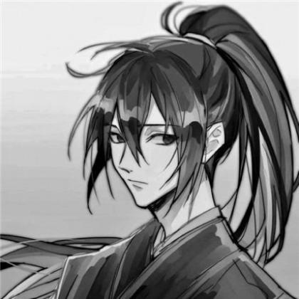 黑白古风动漫男头像
