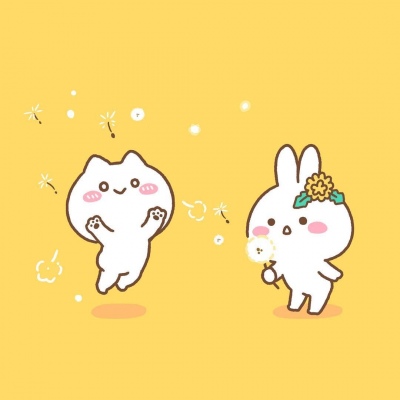 可爱卡通手绘头像非常卡哇伊的两只小兔子