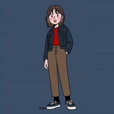 卡通酷女孩头像全身