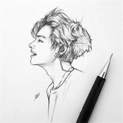手绘素描人物头像图片