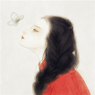 美女手绘素描头像唯美伤感