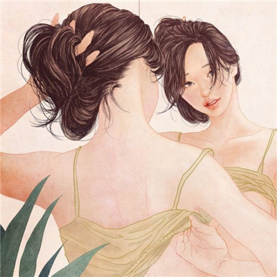 彩色人物素描头像美女高清大图