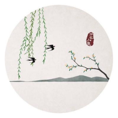 水墨古风风景头像圆形有意境