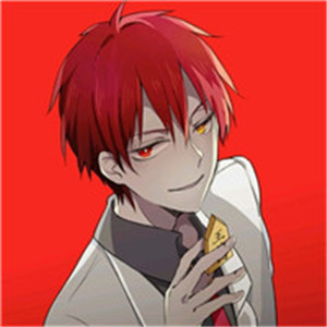 暗红系头像动漫男