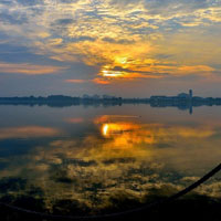 高清湖泊朝霞风景qq头像图片大全