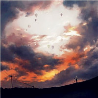 好看火烧云风景唯美头像图片