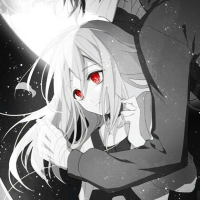 黑白超酷动漫情侣头像一对两张一张两个人的