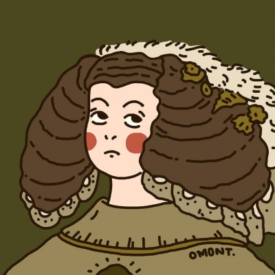 抽象的卡通头像女