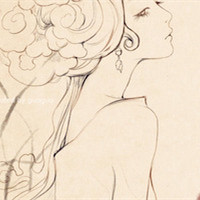 素描铅笔画美女头像