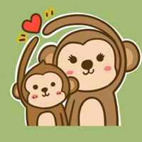 猴子情侣头像 双人图片