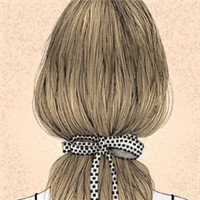 手绘背影女生头像