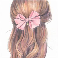 手绘背影女生头像