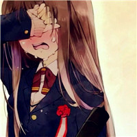 伤感哭的卡通女生头像