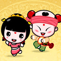 五十六民族招财童子可爱头像图片