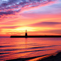 大海唯美晚霞风景头像图片