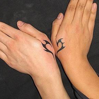 个性时尚简约情侣纹身头像一对