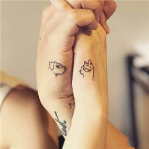 情侣头像纹身两张图片