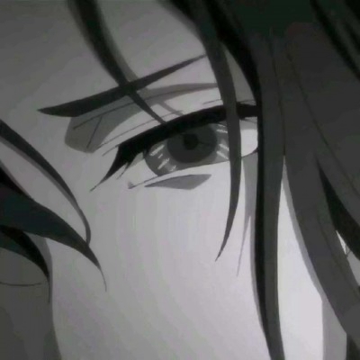 垂头丧气的黑白动漫男生头像