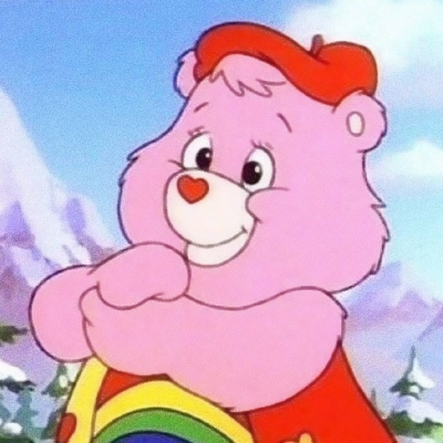 彩虹爱心熊头像图片