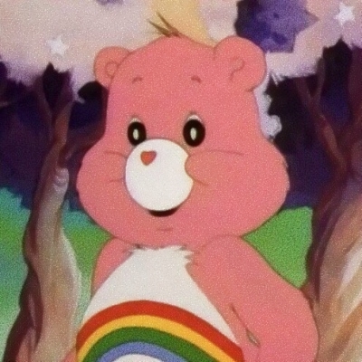 彩虹爱心熊头像图片