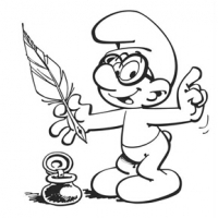 可爱的蓝精灵简笔画图片头像